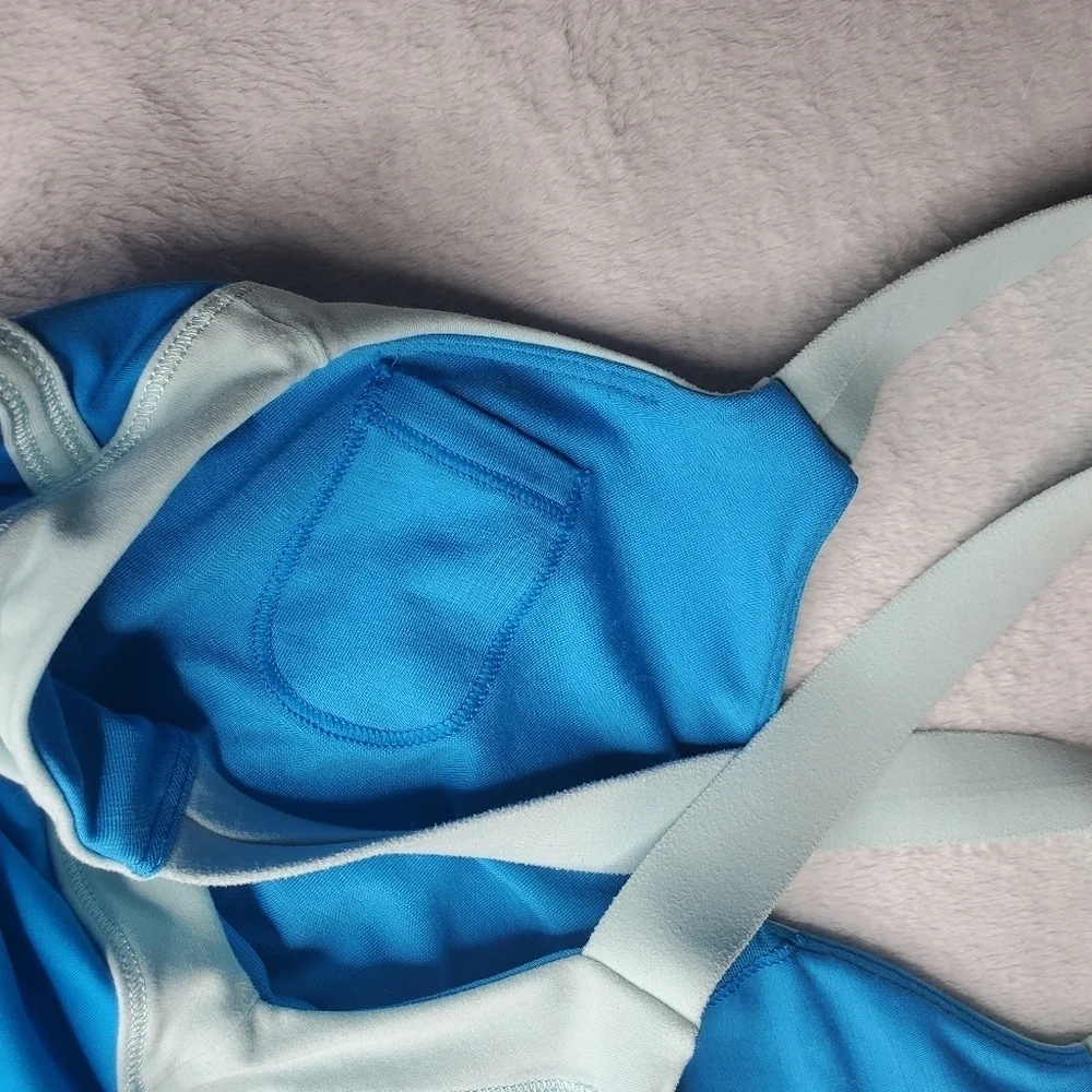 Lululemon Y2K Run Mile A Minute Blue Criss Cross Racerback Luxtreme Tank Top